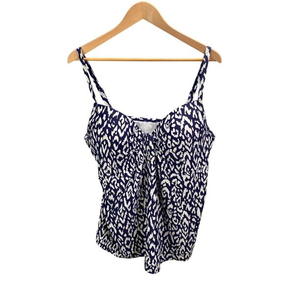 Island Escape Tankini Size 16 Underwire Swimwear Animal Print Beach Resort - Picture 1 of 11